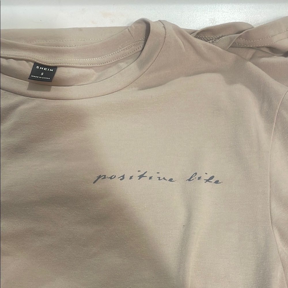 SHEIN Men's Beige T-Shirt - Positive Lifestyle